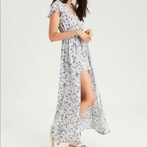 NWT American Eagle Blue Floral Maxi Romper Large